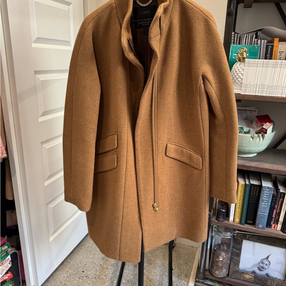 J. Crew stadium cloth tan Wool Coat